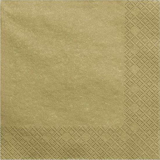 Изображение Party Deco Serwetki papierowe, zoty metalizowany, 33x33 cm., 20 szt. uniwersalny