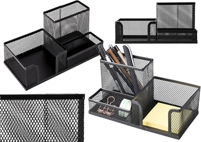 Attēls no Pojemnik Organizer Na Przybory Biurowe Metalowy Czarny