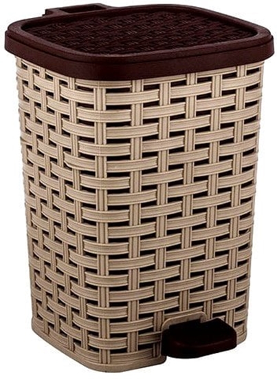 Picture of Kosz na mieci Katex Pojemnik z pedaem 12l RATTAN -beowy / 272x249x342mm/ N