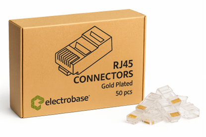 Изображение Premium RJ45 Cat5e UTP apzeltīti spraudņi | 50 gab. | LAN kabeļu konektori