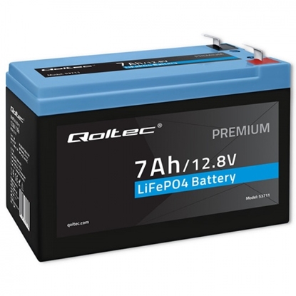 Attēls no Qoltec LiFePO4 lithium iron phosphate battery | 12.8V | 7Ah | 89.6Wh | BMS