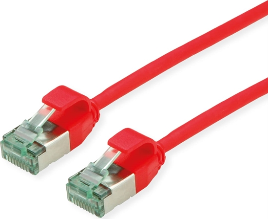 Picture of Roline Recycled Material ROLINE RM U/FTP DataCenter Patch Cord Cat.6A (Class EA), slim, red, 0.15 m