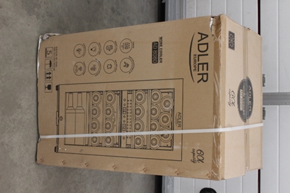 Изображение SALE OUT. Adler AD 8080 Wine Cooler, 60L, G, Shelves for 24 bottles, Black | Adler Wine Cooler | AD 8080 | Energy efficiency class G | Free standing | Bottles capacity 24 | Cooling type Compressor | Black | DAMAGED PACKAGING