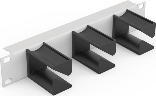 Picture of Schroff 10" Front Panel with 3 Plastic Cable Eyes, 1.5 mm, St, RAL 7035, grey