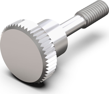 Изображение Schroff Collar Screw, Knurled Head Short, M2.5 x 12.3 mm, Brass Nickel Plated, 100 pieces