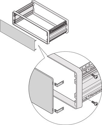 Изображение Schroff CompacPRO Front/Rear Panel, with Hidden Fixing, 3 U, 84 HP, 2.5 mm, Al, Anodized, Untreated Edges