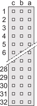 Изображение Schroff Connector Type C, EN 60603, DIN 41612, Female, 64 Contacts, Solder Pins, 4 mm