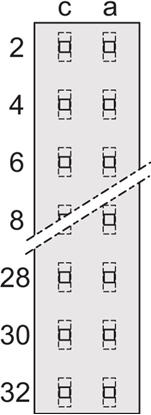 Изображение Schroff Connector Type D, EN 60603, DIN 41612, Female, 32 Contacts, Solder Eyes, 5.5 mm