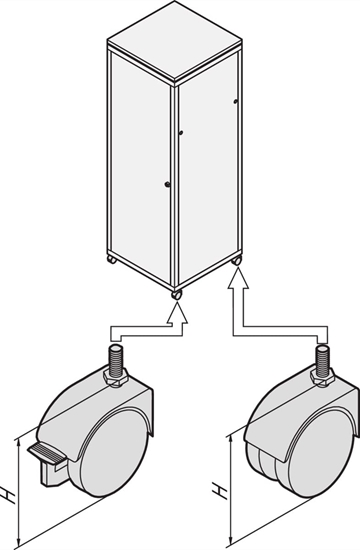 Изображение Schroff Eurorack Castor, 240 kg, 110 mm Height