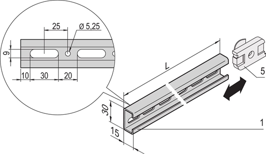 Изображение Schroff Eurorack C-Rail for Cabinet 600D