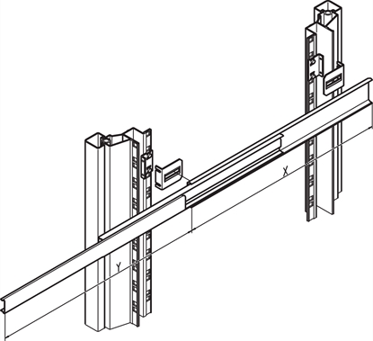 Изображение Schroff Mounting Kit for Telescopic Slide, Slim Universal, Novastar