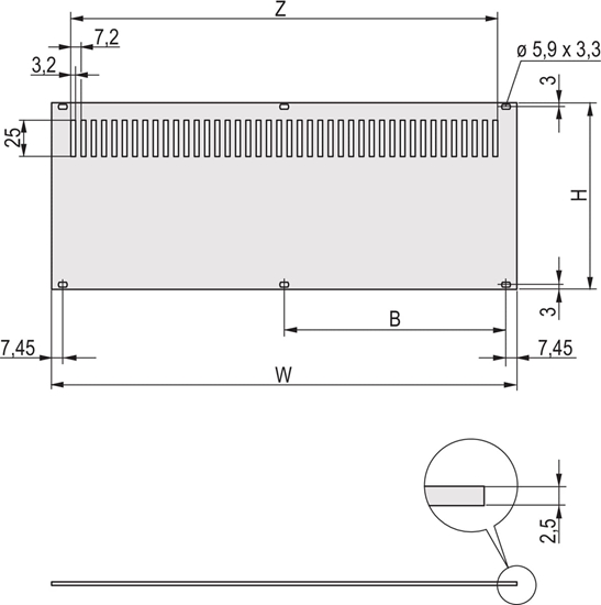 Изображение Schroff Rear Panel, Perforated, Unshielded, for RatiopacPRO and PropacPRO, 3 U, 84 HP