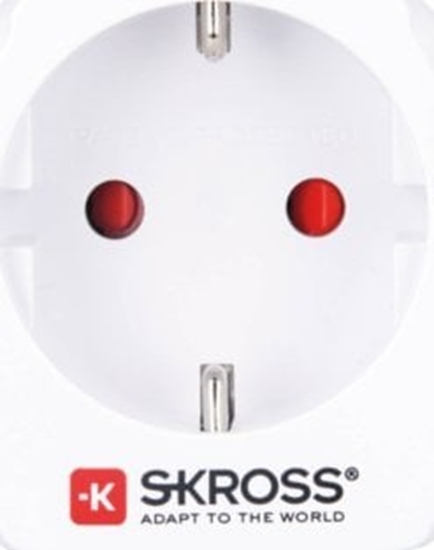 Picture of Skross Skross Europe to USA, Type B, Type C (Europlug), 100-240 V, 15 A, White, 3750 W