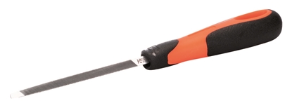 Picture of Slim taper triangular saw sharpening file 5" 125mm second cut with handle