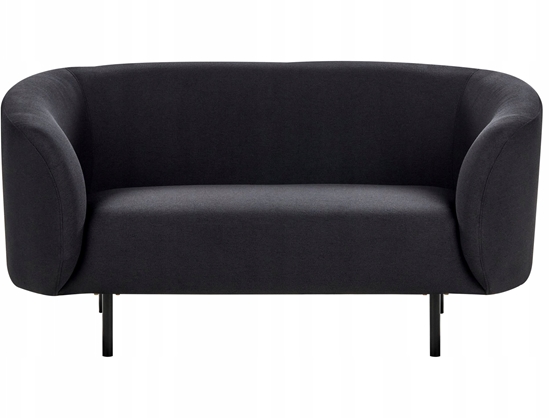 Picture of Sofa dwuosobowa tapicerowana czarna LOEN