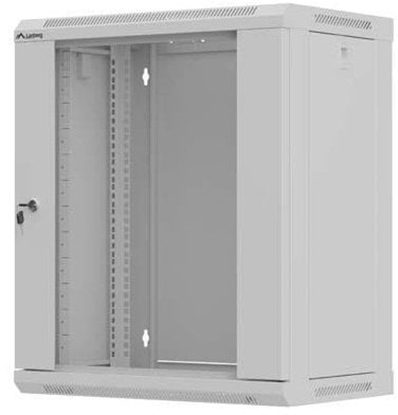 Изображение Szafa Lanberg Rack cabinet 19inch wall-mount 12U/540X350 flat pack with glass door grey