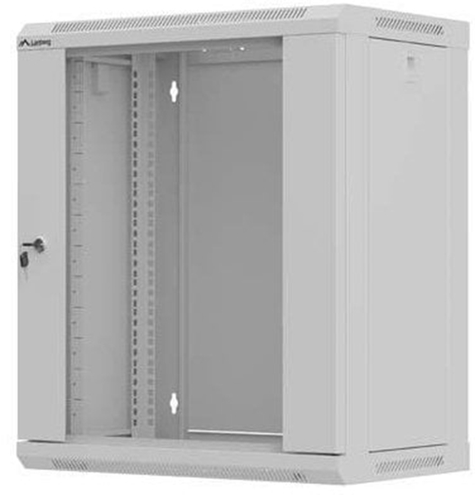 Изображение Szafa Lanberg Rack cabinet 19inch wall-mount 12U/540X350 flat pack with glass door grey