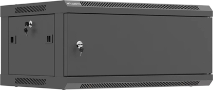 Attēls no Szafa Lanberg SZAFA INSTALACYJNA RACK WISZCA 19" 4U 600X450 czarny DRZWI METALOWE (FLAT PACK)