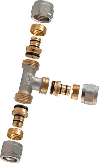 Picture of TDM BRASS DEMOUNTABLE THREADED TEE 1445E 20X16X20