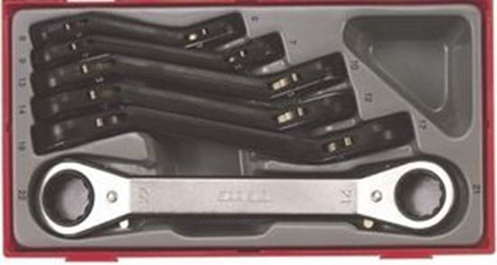 Изображение Teng Tools 6-elementów Klucze oczkowe zapadkowe w zestawie (116700105)
