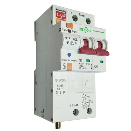 Picture of TUYA Smart 2-Pole Circuit Breaker Wi-Fi, RS485, 80A