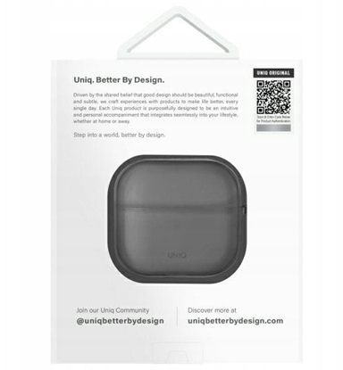 Изображение Uniq Etui Glase do Apple AirPods 4 dymny/glossy smoke