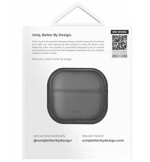 Изображение Uniq Etui Glase do Apple AirPods 4 dymny/glossy smoke