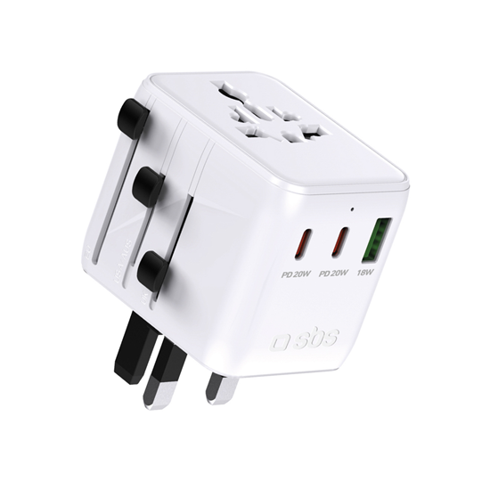 Picture of Universal travel adapter with USB-A and 2x USB-C P