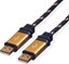 Picture of USB 2.0 kabelis  A/A, M/M, 3.0m, Roline Gold