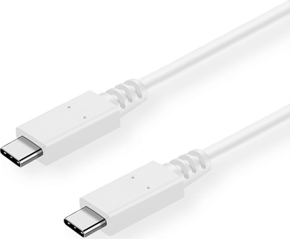 Attēls no USB 3.2 Gen 2 kabelis, PD20V5A, ar Emark, C-C, M/M, balts, 0.5 m, Value