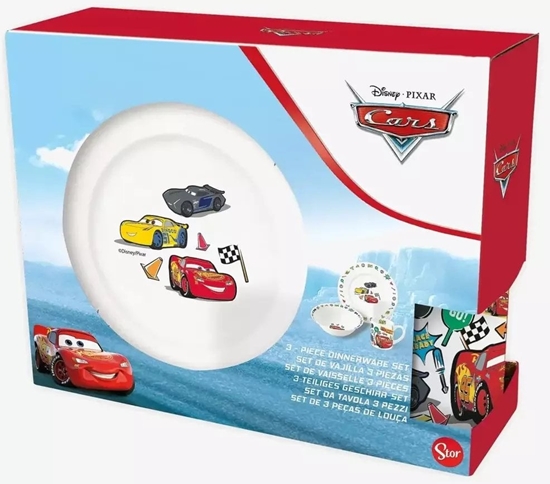 Picture of Usorteret CARS 3-pcs. ceramic dining set - plate/bowl/mug