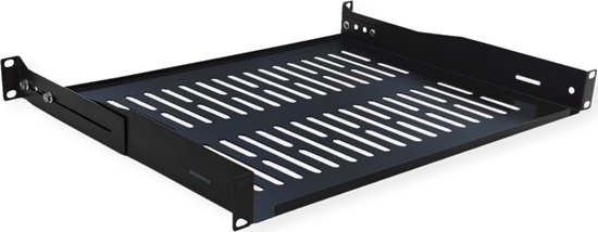 Picture of Value 19"-Fixed Shelf, 440 x 350mm, max. 25kg, 1U, U-Shape, black