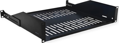 Attēls no Value 19"-Fixed Shelf, 440 x 400mm, max. 25kg, 2U, U-Shape, black