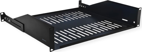 Picture of Value 19"-Fixed Shelf, 440 x 400mm, max. 25kg, 2U, U-Shape, black