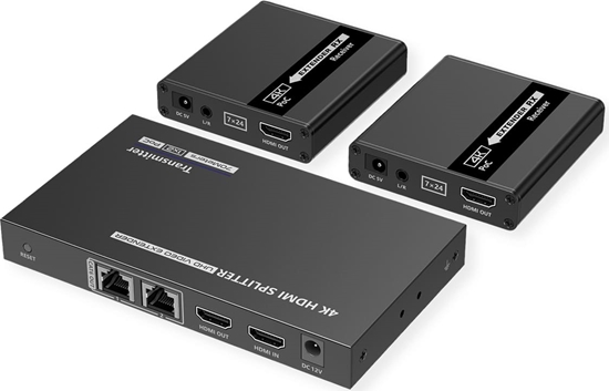 Picture of Value HDMI Splitter 1x3, with Extender 1x2 over Twisted Pair, 40m