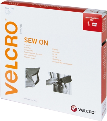 Изображение Velcro ® Klettband zum Aufnähen, Haken & Flausch 20mm x 10m Braun