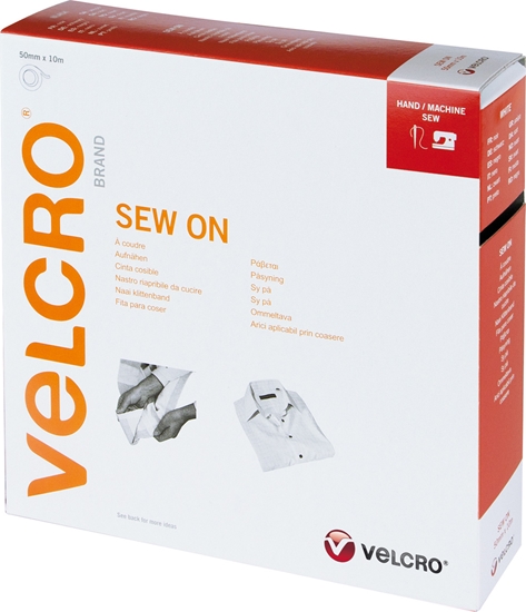 Picture of Velcro ® Klettband zum Aufnähen, Haken & Flausch 50mm x 10m Weiß