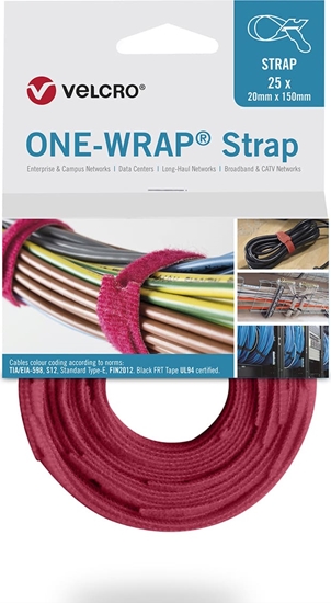 Изображение Velcro ® One Wrap® Strap 20mm x 330mm, 25 Stück, rot