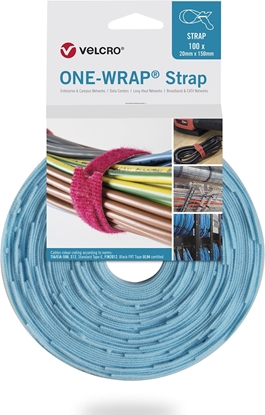Изображение Velcro ® One Wrap® Strap 25mm x 300mm, 100 Stück, türkis