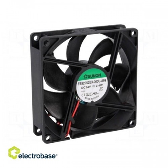 Picture of Ventilators: DC; Aksiālas; 24 VDC; 92x92x25mm; 93,5 m3/h; 37,5 dBA; lodīšu gultnis