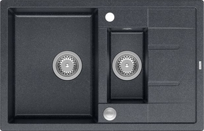 Picture of Zlewozmywak GraniteQ MORGAN 156 GraniteQ zlewozmywak black diamond z syfonem Push To Open okrgy 1,5-komorowy z/o / stal szlachetna
