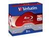 Изображение 1x5 Verbatim BD-RE Blu-Ray 50GB 2x Speed, White Blue Surface JC