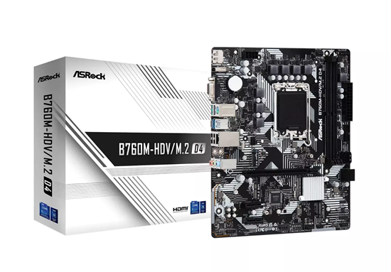 Picture of Asrock B760M-HDV M.2 D4 Motherboard Micro-ATX / Intel B760 / LGA1700 / DDR4 / M.2