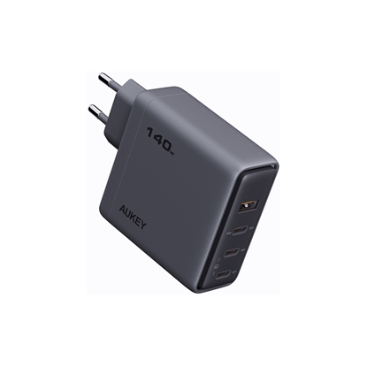 Picture of AUKEY PA-C6 charger total power 140W four-port 3C1A global fast charging protocol European regulation dark gray EU Plug