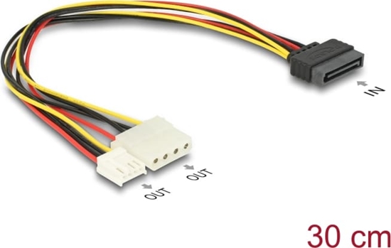 Picture of Barošanas kabelis, SATA 15pin M > 4pin Molex F + 3,5" FDD