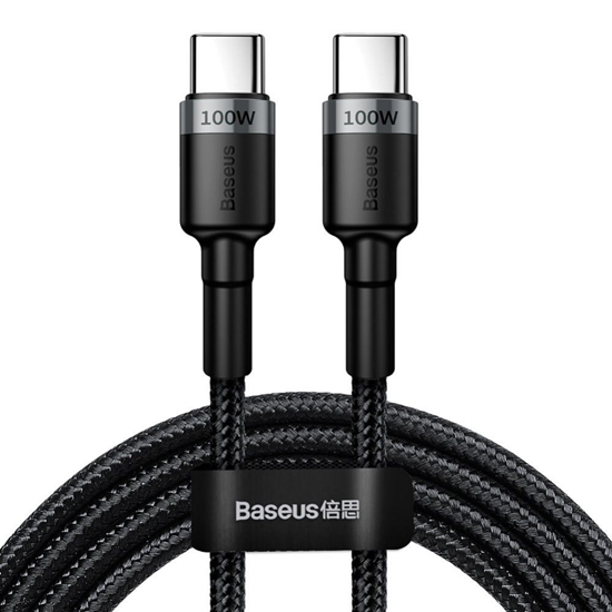 Picture of Baseus Cafule Flash Charging Data Cable USB-C - USB-C 100W 2m / Gray/Black