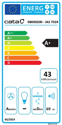 Picture of CATA | Hob with Hood | IAS 7024 | Induction | 77 cm | Number of burners/cooking zones 4 | Black | Slider