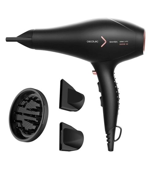 Picture of Cecotec Hair Dryer | Ionicare 5350 Powershine Fire | 2600 W | Number of temperature settings 3 | Ionic function | Diffuser nozzle | Black