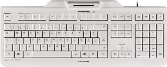 Изображение Cherry KC 1000 SC tastatūra Universāls USB AZERTY Beļģijas Balts