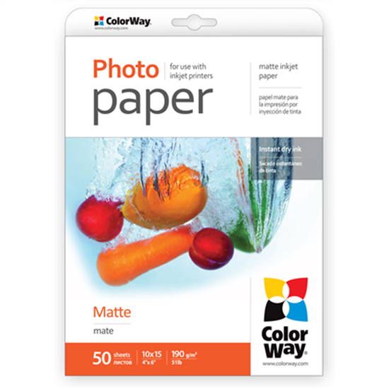 Изображение ColorWay Matte Photo Paper 10х15 50 sheets